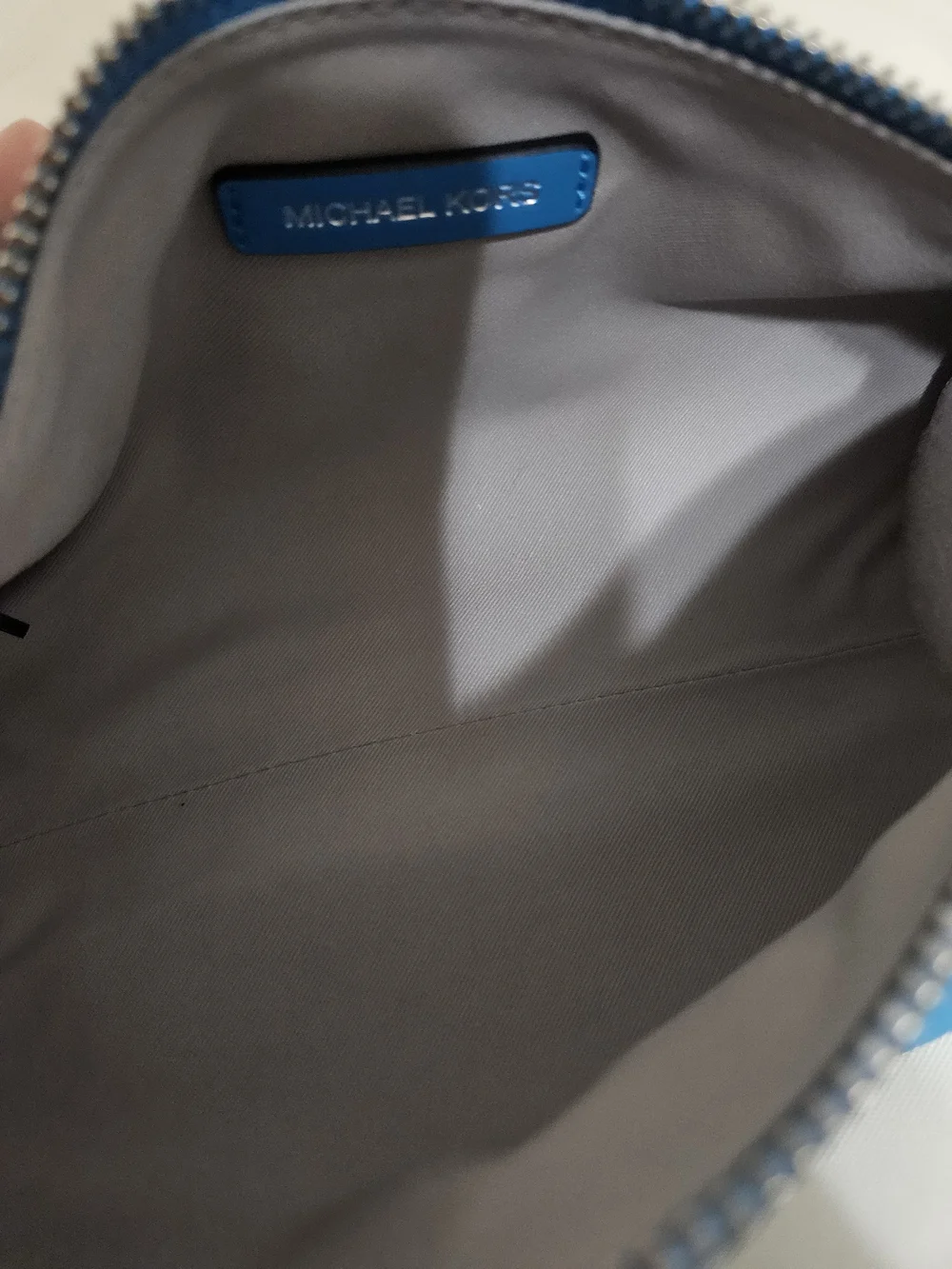 Michael Kors Sky Blue Pebbled Leather Barrel Crossbody